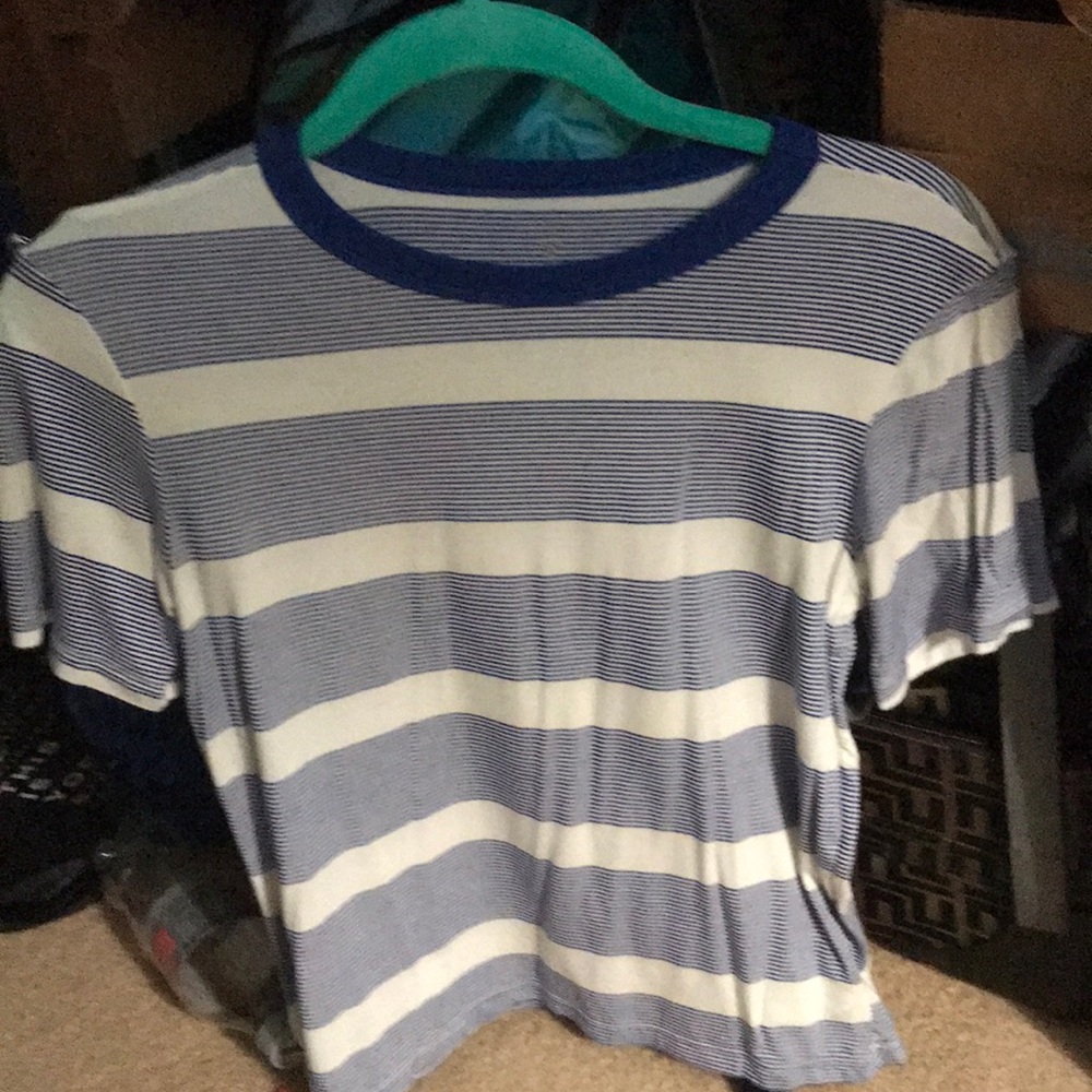 Blue and white striped soft and sexy top